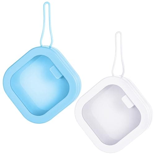 Prudiut Hair Tie Organizer Small Hair Tie Holder Organizer Hair clip Jewelry Organizer for Baby Teen Girl Women Portable Hanging Small Items Desktop Storage Box blue and white