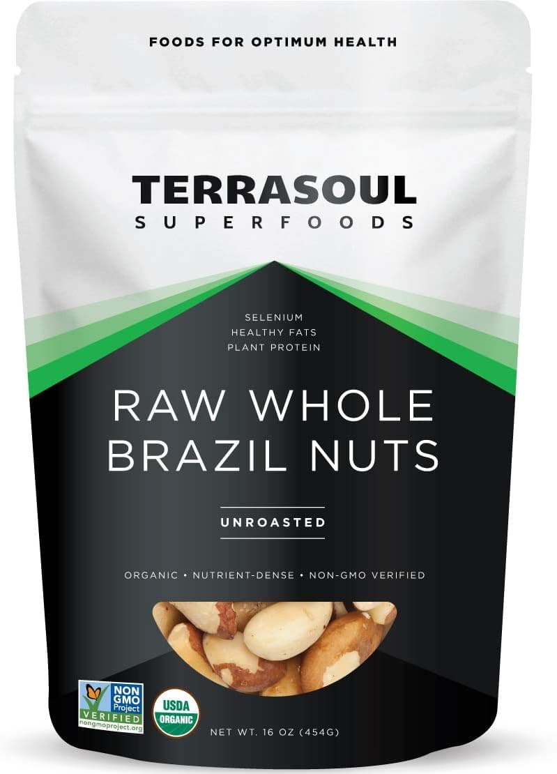 Terrasoul Superfoods Organic Raw Brazil Nuts - 16 Ounces, Unsalted, Rich in Selenium