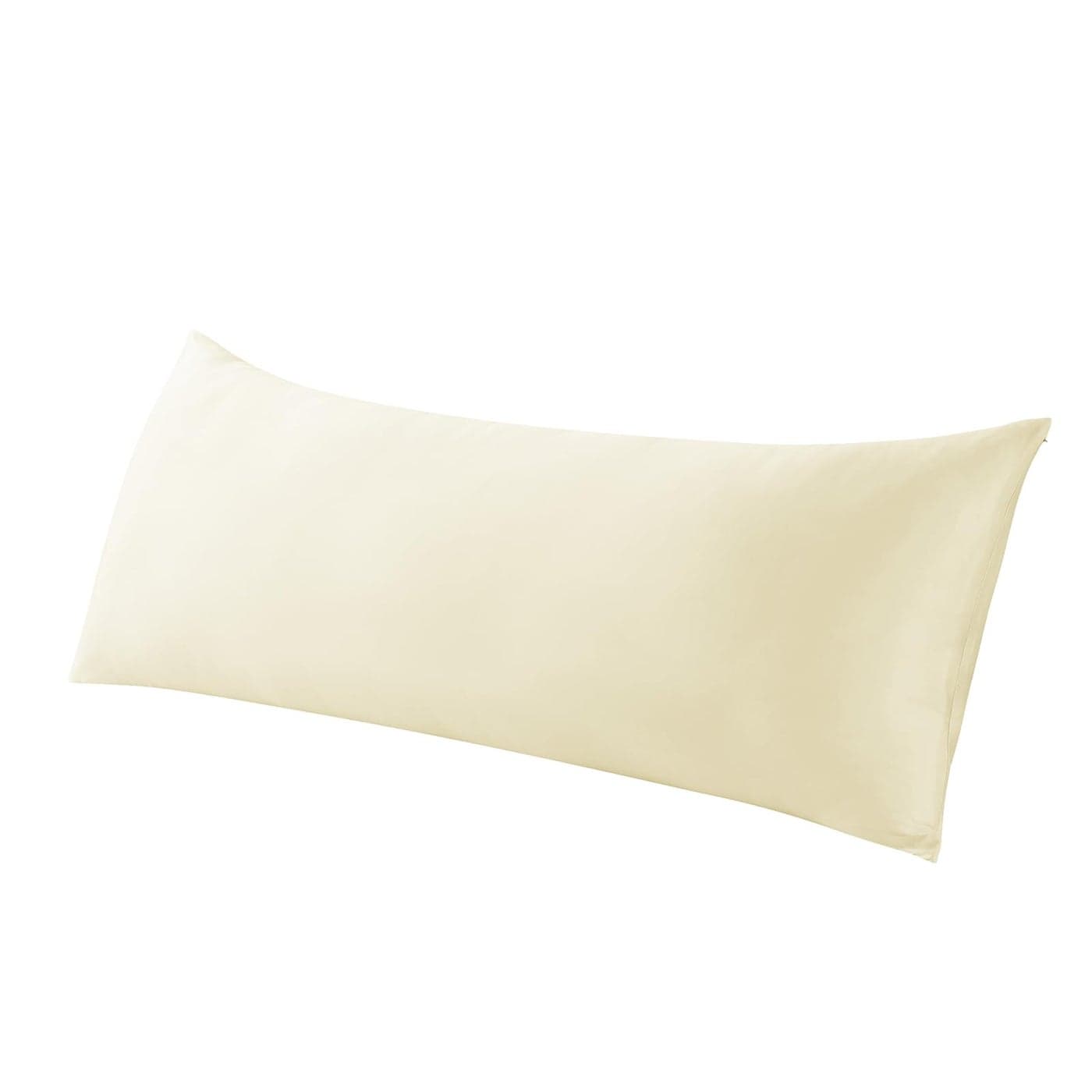 WhatsBedding Body Pillow Cover Cooling Fabric Long Pillowcase Breathable SkinFriendly Zipper Closure Beige 20x54 inch