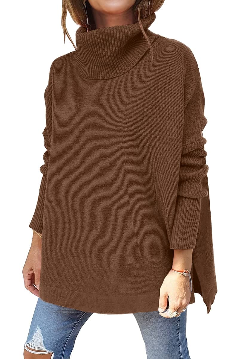 LILLUSORY Oversized Turtleneck Pullover Sweater Women 2025 Long Tunic Cozy Winter Trendy Plus Size Poncho Cowl Neck Cute Casual Early Fall Fashion Must Have Work Old Money Clothes Outfit Clothing