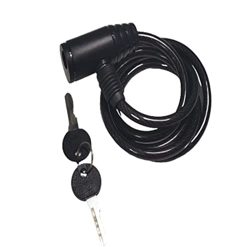 PANCIKAA Stainless Steel Manual Cable Lock for Helmet, Bike, Bicycle & Luggage | Multipurpose Heavy Duty Anti-Theft 6mm Chain with Advance Security 2 Keys | Best for Two Wheeler - Black