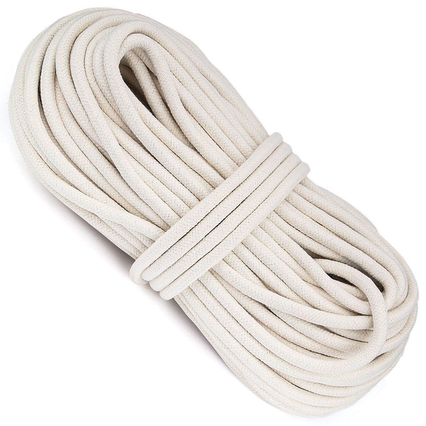 HOZEON 38 Inch x 164 Feet Natural Cotton Rope White Heavy Duty Clothesline Cord Craft Knitting Thread String Wall Hanging Rope for Plant Mirror Garden DIY Decoration Hanger