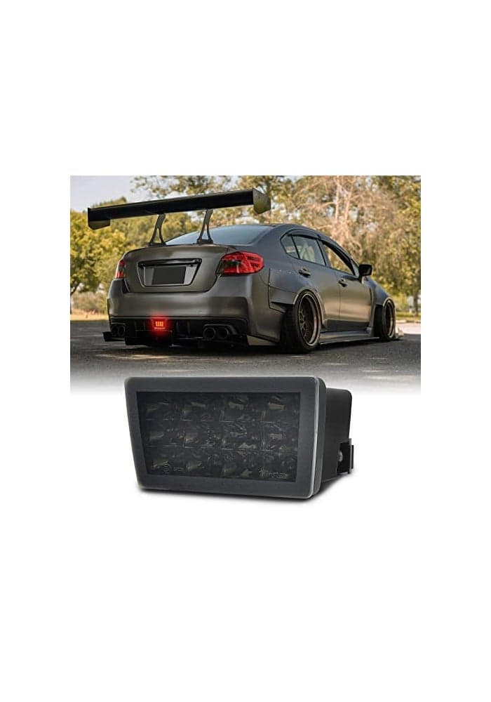 SHINEFIT LED F1 Style Rear Fog Light Compatible with WRX STi 20112021 Impreza 20112016 XV Crosstrek 20132017 Strobe Flashing Brake Light Smoked Lens