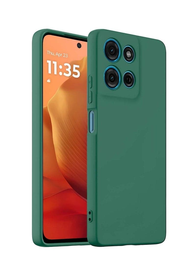 Motorola Moto G15 4G 2025 Premium Soft Liquid Silicone Case Cover – Dark Green | Ultra-Slim Shockproof Back Case, Anti-Fingerprint, Microfiber Lining, Non-Slip Grip, Elegant Matte Finish for Daily Use