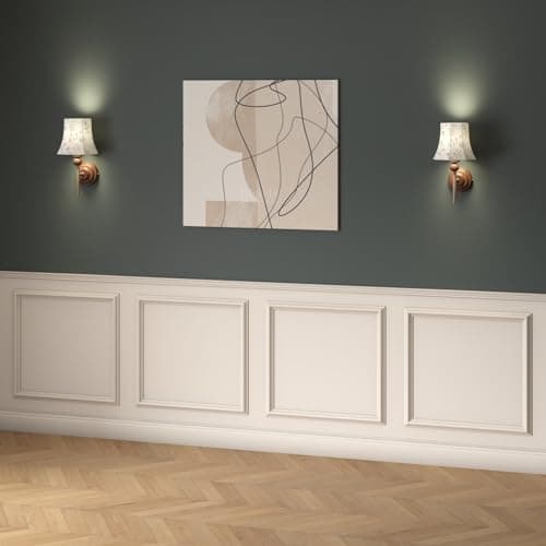 4 Set Peel and Stick Wall Molding Trim Kit Premade Wainscoting Panels White Pre Cut Wall Panels for Interior Wall Decor DIY Home Decoration Picture Frame 20 x 20 Inch