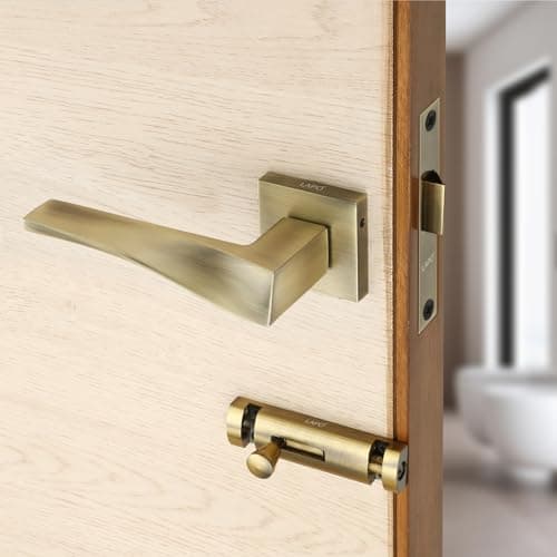 LAPO Heavy Duty Door Lock for Bathroom Door Without Key, Door Locks Balcony, Without Key Lock for Door, Toilet Door Lock for Home,Office,Hotel | Antique Finish | 3 Years Warranty Ro-183