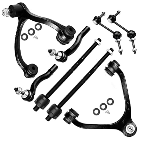 SCITOO 8pcs Front Upper Control Arm w/Ball Joint Suspension Kit Fit 2003-2011 for Ford Crown Victoria for Lincoln Town Car for Mercury Grand Marquis Marauder Inner Outer Tie Rod End Sway Bar Link