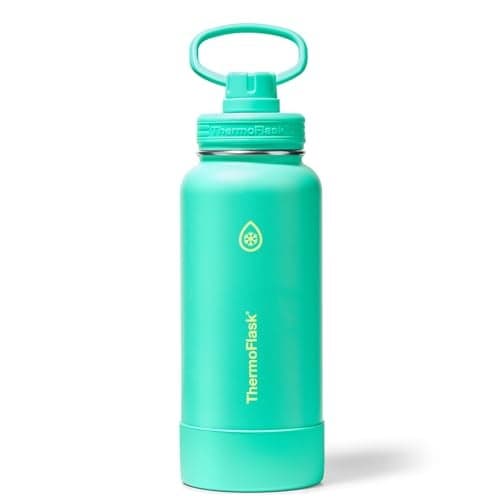 ThermoFlask Insulated Water Bottle with Spout Lid (32 oz, Screamin' Green) - Leakproof, Stainless Steel Water Bottle for Cold & Hot Drinks, Travel & Daily Hydration