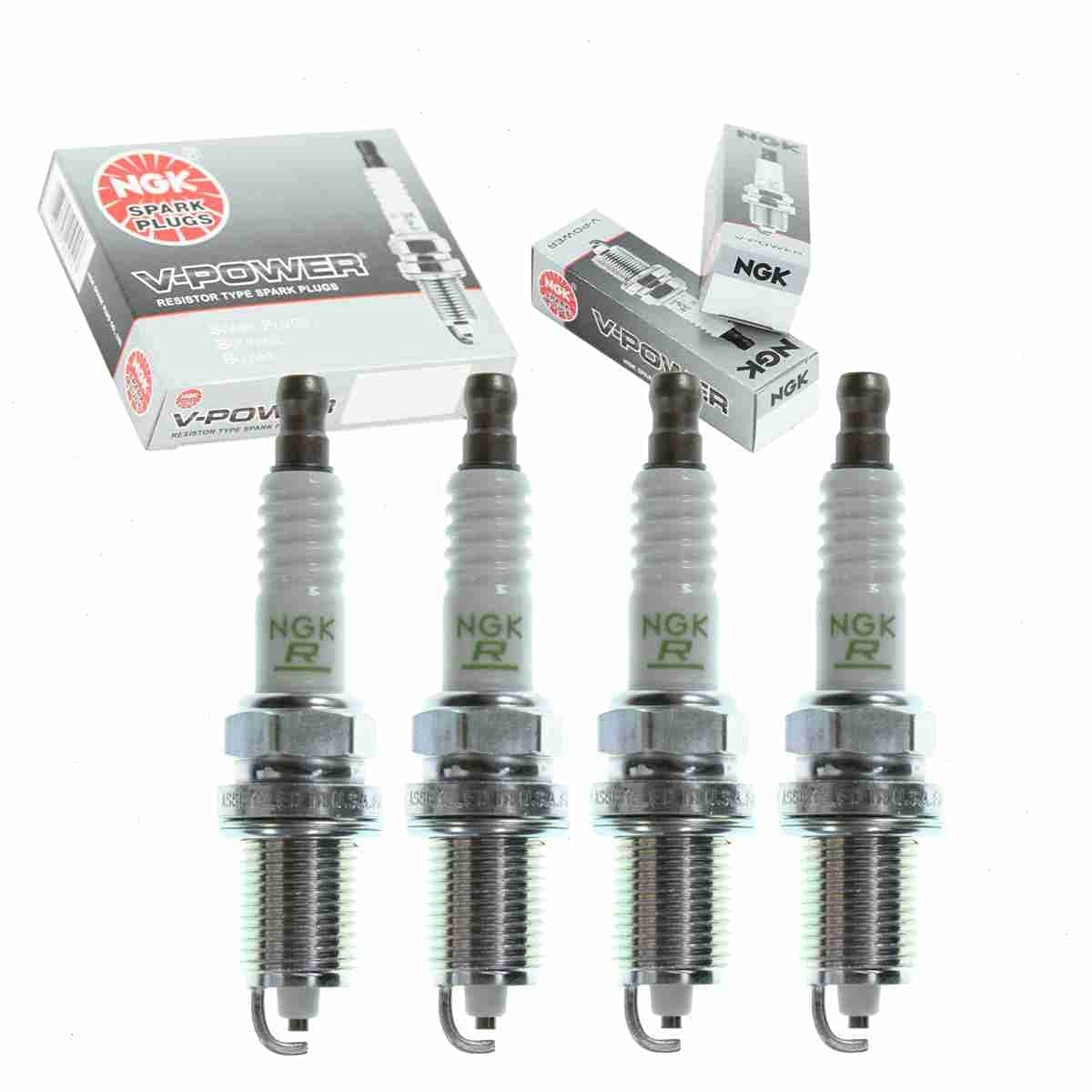 4 pc NGK VPower Spark Plugs compatible with Honda Accord 22L 23L L4 19902002