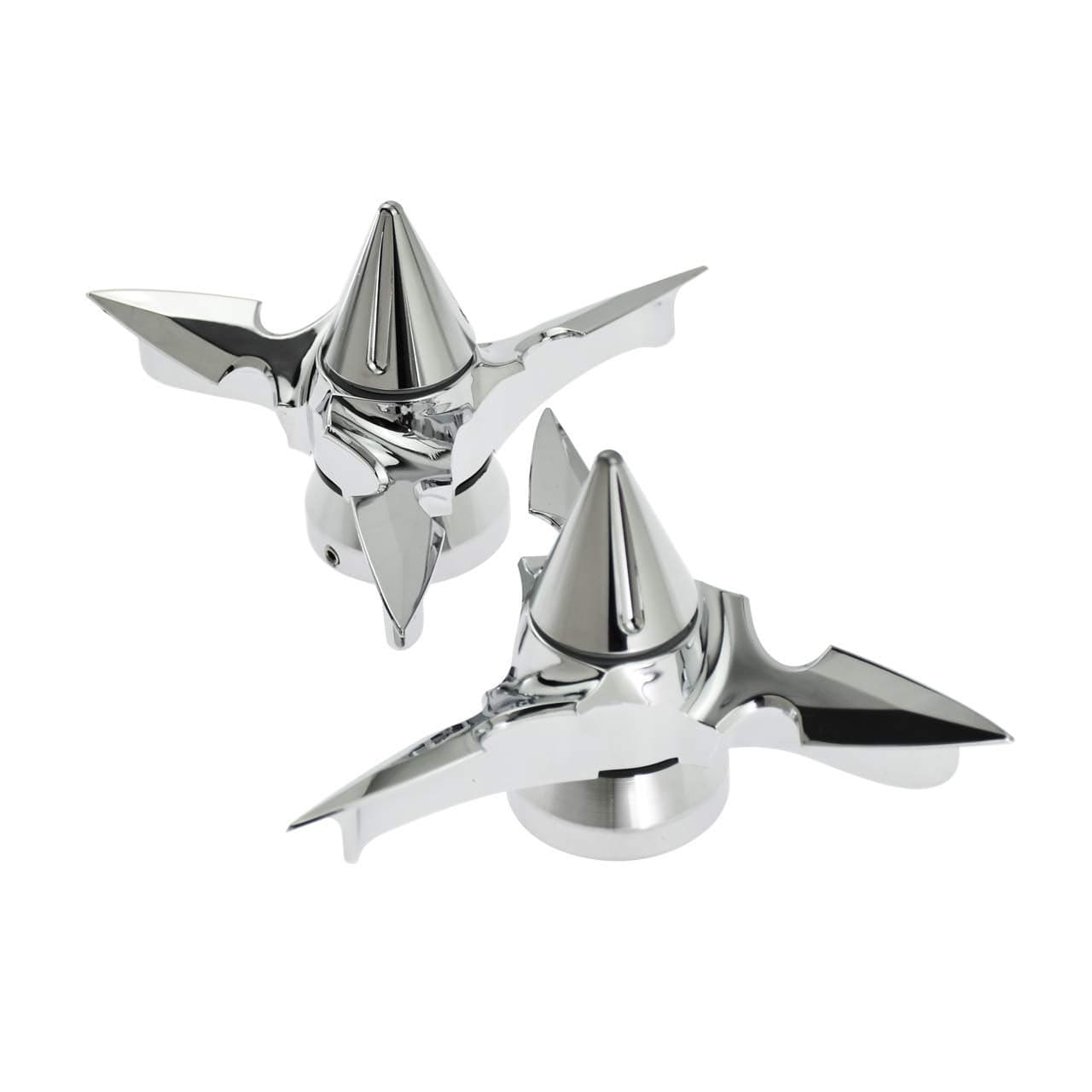 HDBUBALUS Spun Blade Spinning Front Axle Caps ABS Cover Fit for Harley Touring Street Glide Dyna Sportster XL883 XL1200 V Rod 1 Pair Chrome