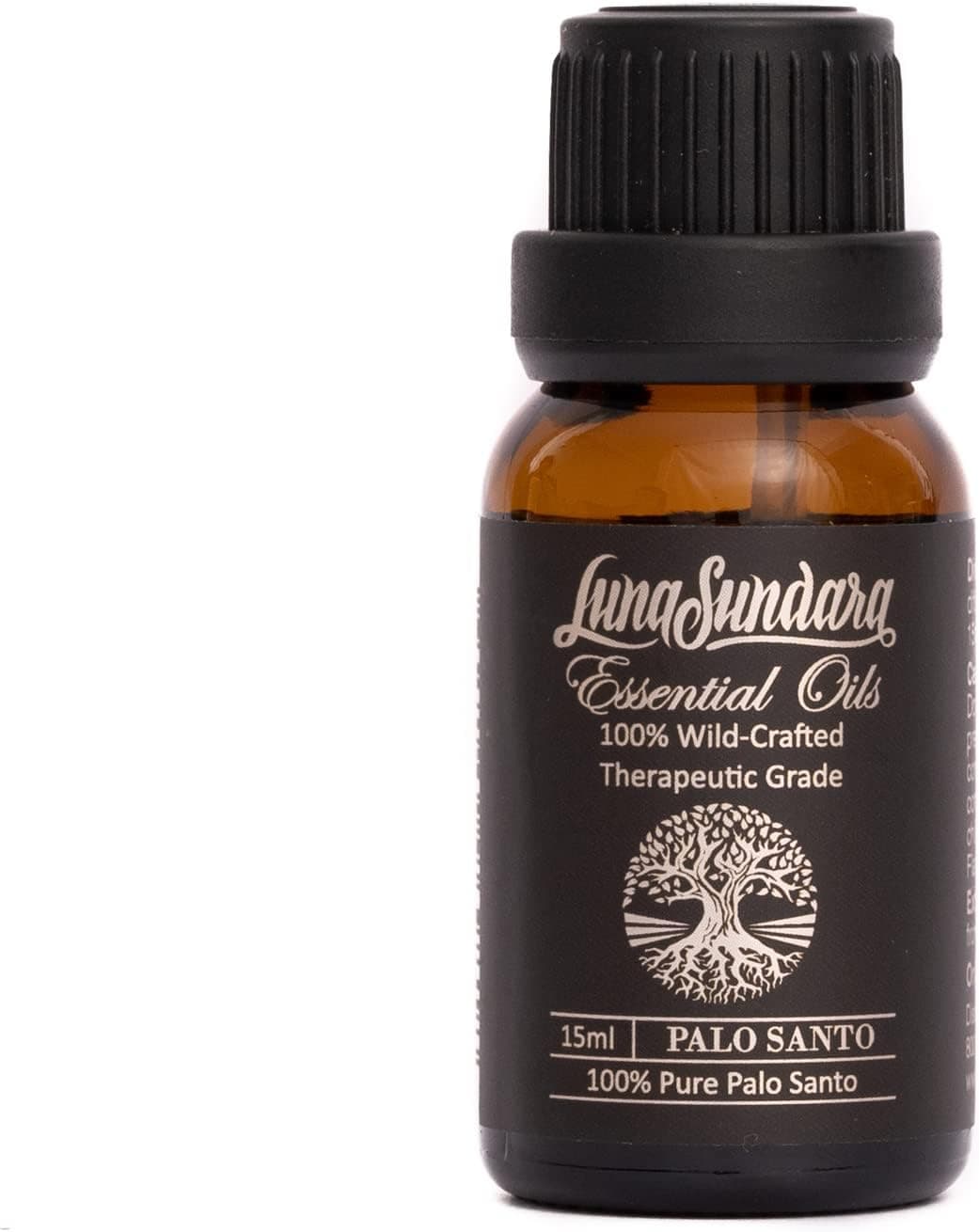 Luna Sundara Palo Santo Essential Oil, Wild-Crafted, Therapeutic Grade, 100% Pure Organic Undiluted Peruvian Palo Santo from Wild Harvested Botanicals, for Meditation and Spiritual Cleansing