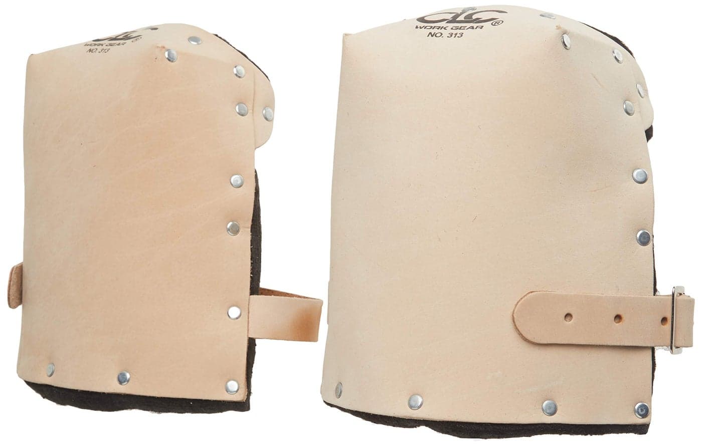 CLC Custom Leathercraft 313 Heavy Duty Leather Kneepads Double Thick Lining Tan