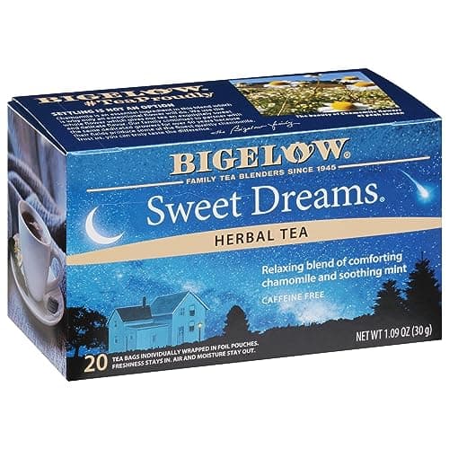 Bigelow Sweet Dreams Herbal Tea Bags 20 Count Box Pack of 6 Caffeine Free Herbal Tea 120 Tea Bags Total