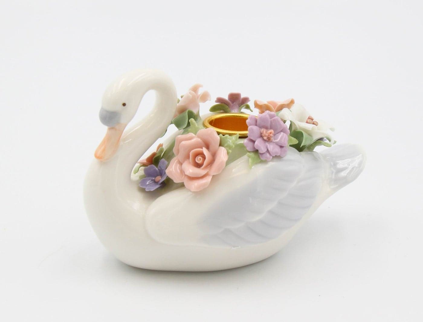 Cosmos Gifts 01001 Swan Floral Candle Holder