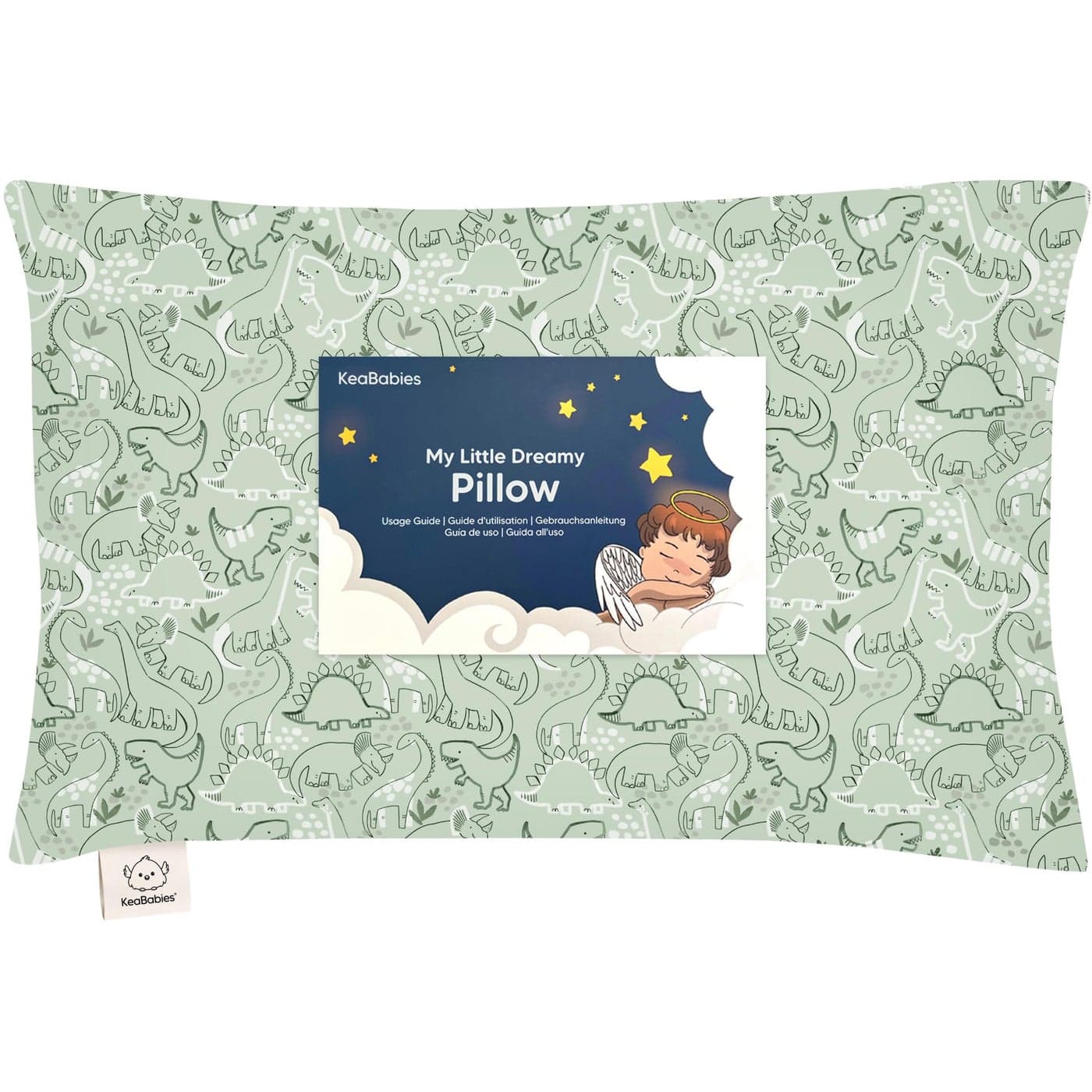 Toddler Pillow with Pillowcase 13x18 My Little Dreamy Kids Travel Bed Pillows for Sleeping Organic Cotton Small Pillowcase Soft Breathable Machine Washable Toddlers 25 Years Old DinoDood