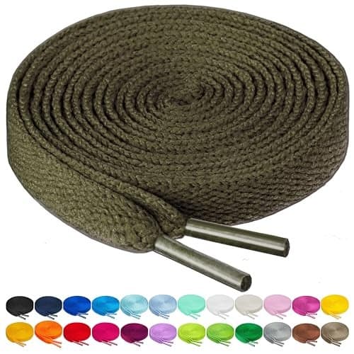 Birch Shoelaces in 27 Colors Flat 5/16" Shoe Laces in 4 Different Lengths (56" (142cm), Camouflage Green)