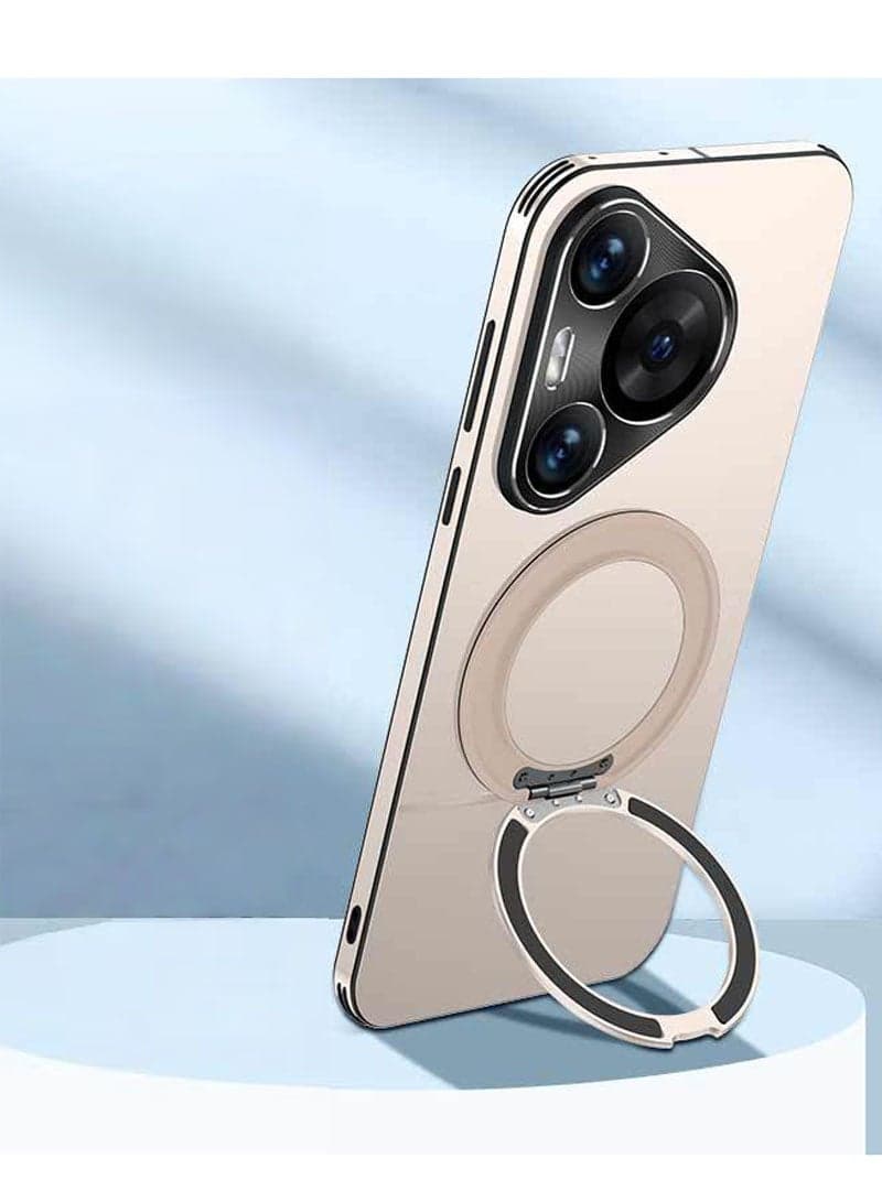 Magnetic Case Compatible with Huawei Pura 80 Ultra Cover with Rotating Bracket, Aluminum Alloy Frame Shockproof and Anti Fall Protective Shell Cover for Huawei Pura 80 Ultra