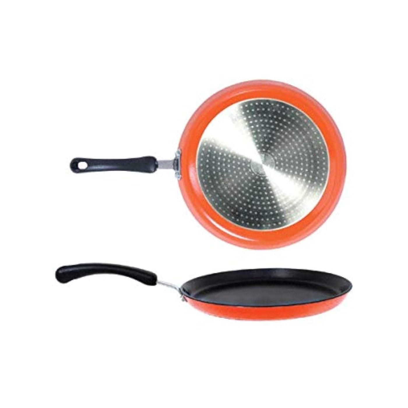 Meyer Non Stick Aluminium Dosa Tawa | Dosa tawa Induction Base | Nonstick Flat Dosa Tawa | Nonstick pan Big Size | Dosa Tawa with Single Handle, 32cm/3mm Thick, Orange