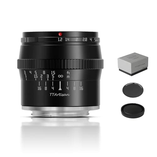 TTArtisan 50mm F1.2 APS-C Manual Focus Lens for Sony E Mount Camera Like A5000 A5100 A6000 A6100 A6300 A6400 A6500 A6600 NEX-3 NEX-3N NEX-3R NEX-5T NEX-5R NEX-5 NEX-5N NEX-7 NEX-5C Black