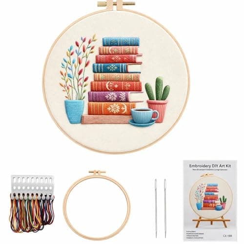 CZFSWT Embroidery Kit Mini Embroidery Kit Cross Stitch Kit with Instructions 20cm Bamboo Embroidery Hoop Suitable for Handicraft Enthusiasts DIY Gifts and Home Decor
