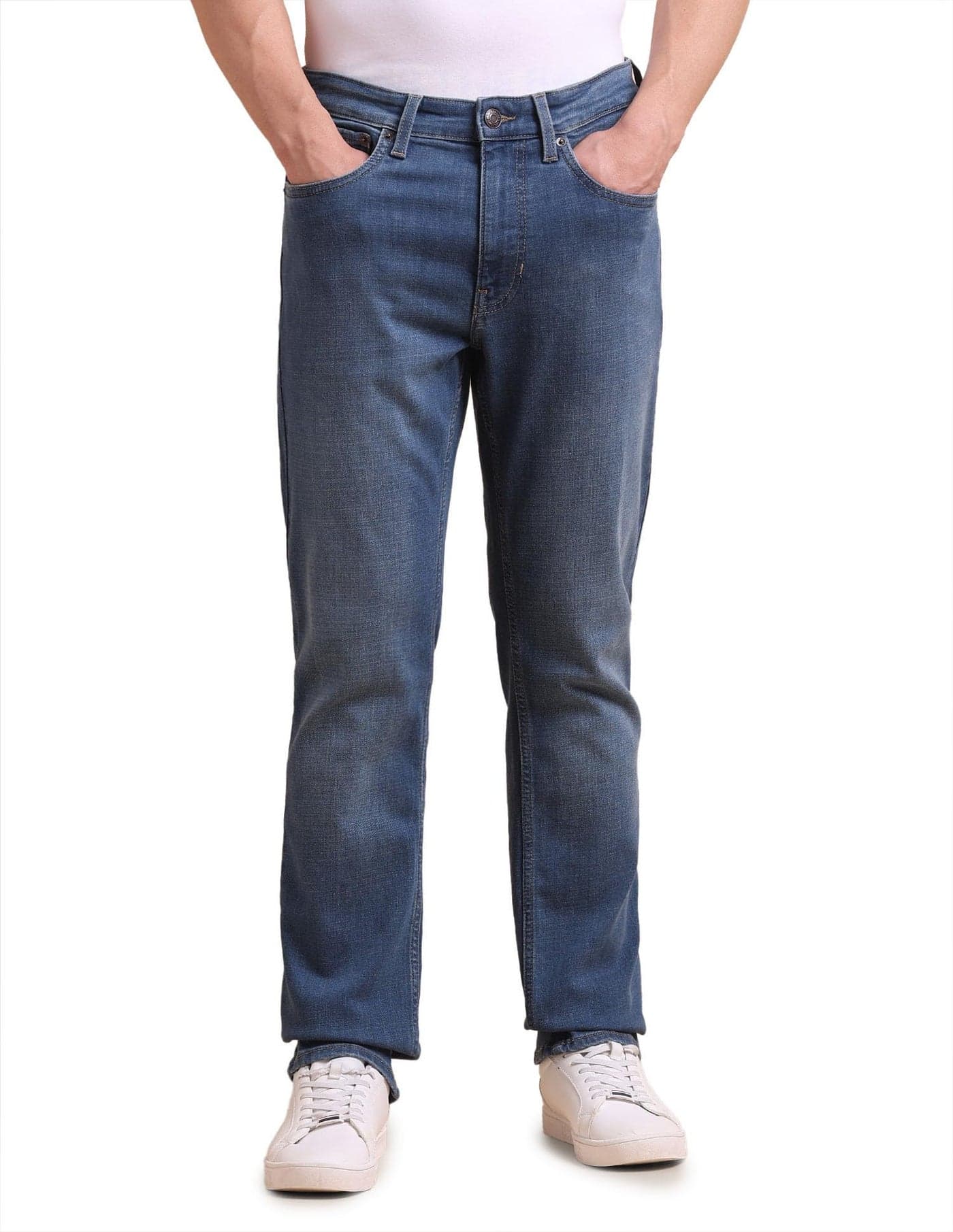 U.S. POLO ASSN. Denim Jeans for Men - Slim Straight Fit, Mens Jeans for Office & Regular Wear - 36, Light Blue