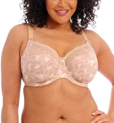 Elomi Women's Plus Size Morgan Banded Underwire Stretch Lace Bra, Toasted Almond, 38J