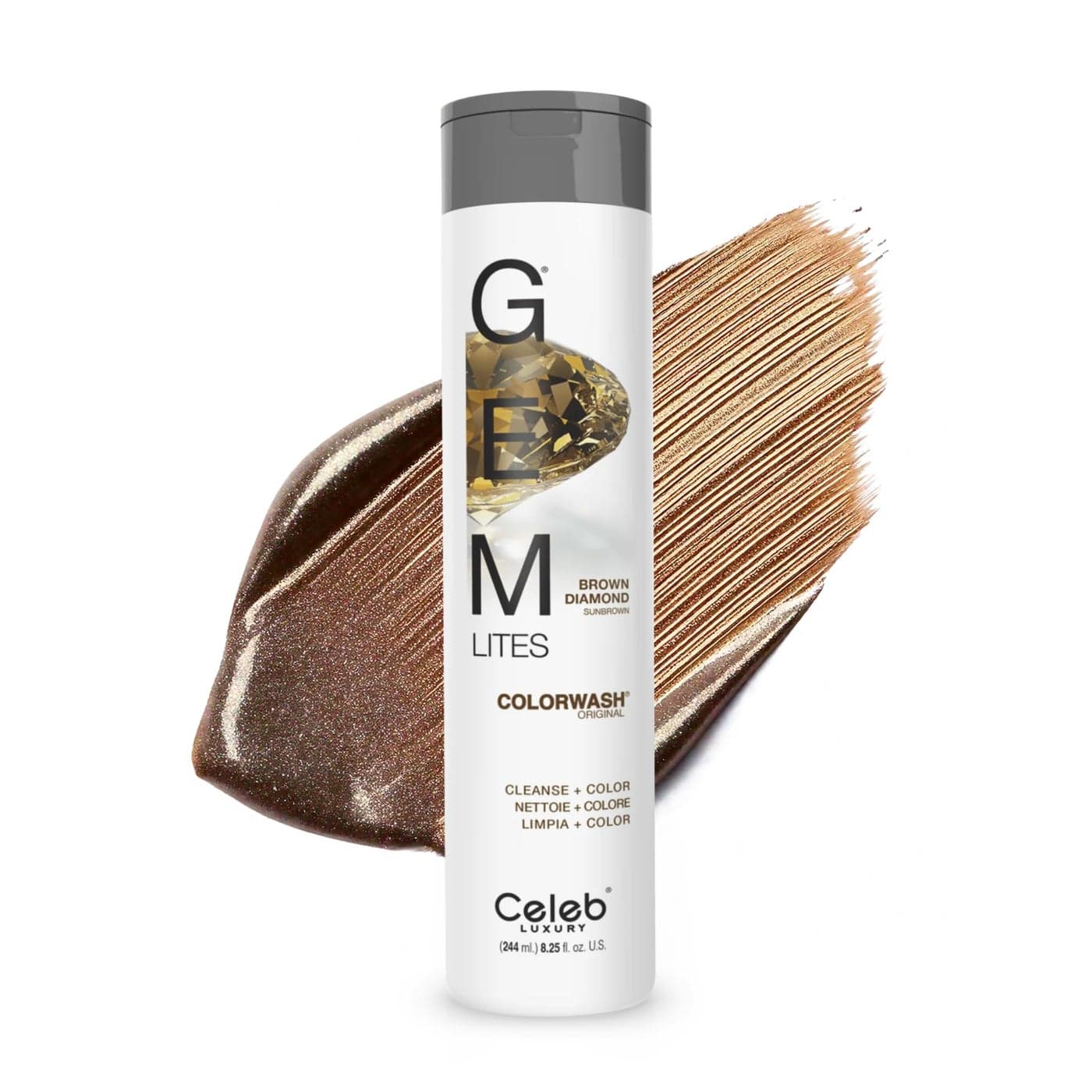 Celeb Luxury Gem Lites Colorwash Professional SemiPermanent Hair Color Depositing Shampoo Brown Diamond