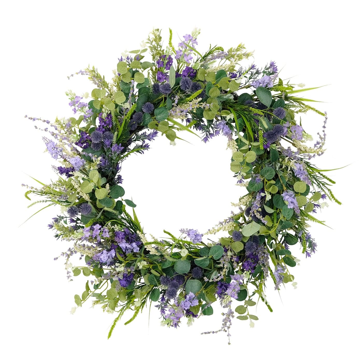 Puleo International 30 Artificial Eucalyptus Floral Spring Door Wreath Multicolor 2605W30