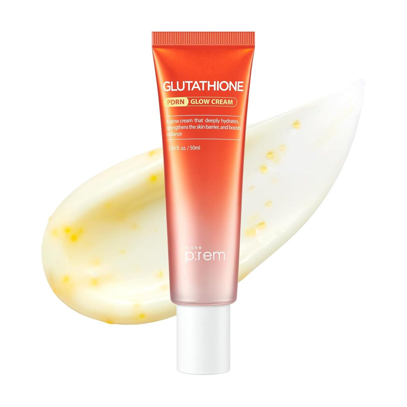 MAKE P:REM Glutathione PDRN Glow Cream, Antioxidant Moisturizer with PDRN Capsules for Radiant and Nourished Skin, All Skin Types, Korean Skin Care, 1.69 fl oz, 50ml