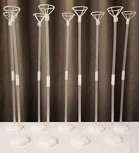 Clear Transparent Balloon Sticks and Stands 10pc set holders reusable balloon sticks for table top use with LED Bobo Balloon for wedding decor party decoration 10 pack Transparent