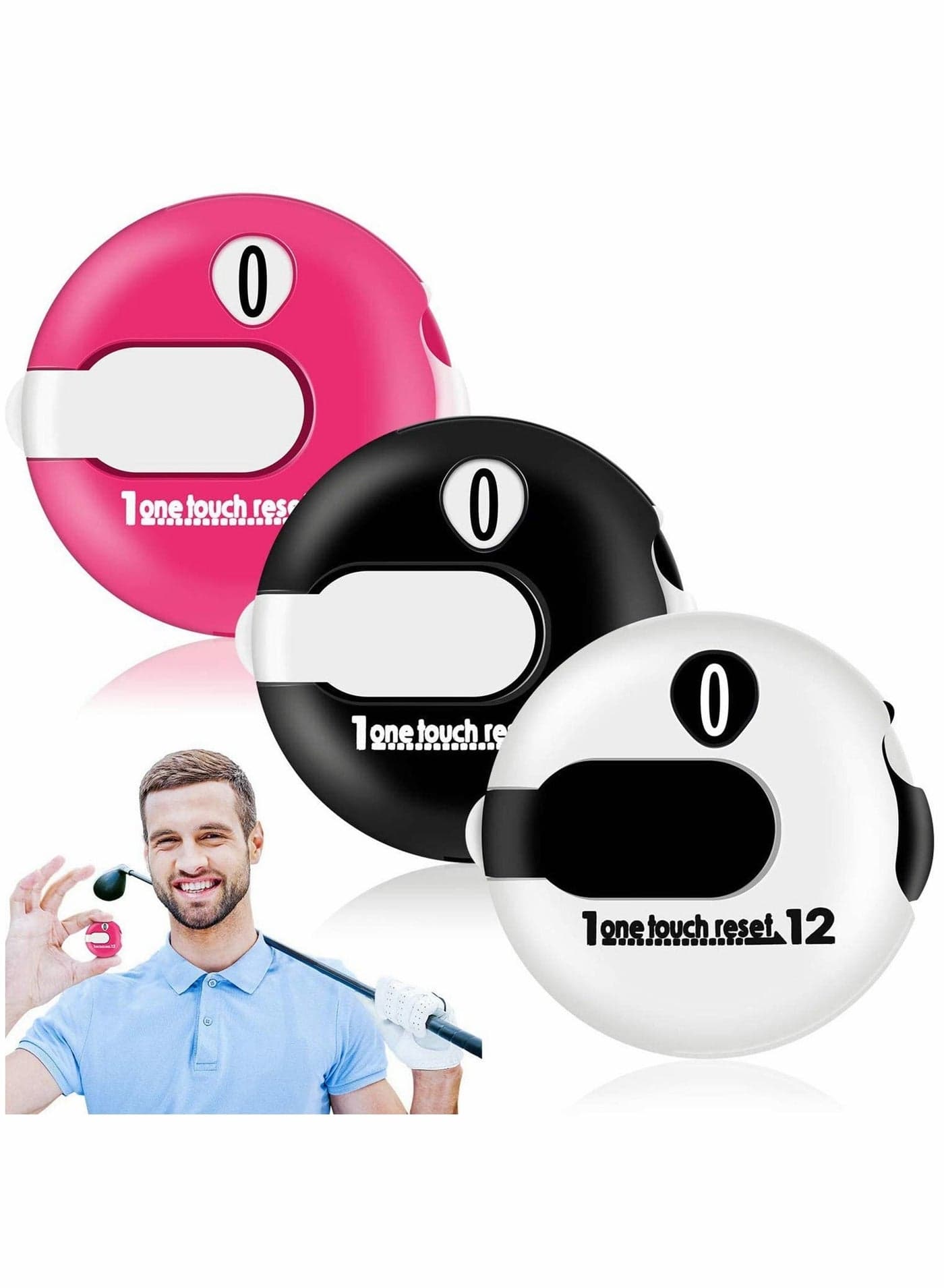 Golf Score Counter, Mini Stroke Counter Scoring with One Touch Reset, Attachment to Scorekeeper Glove in, Accessories