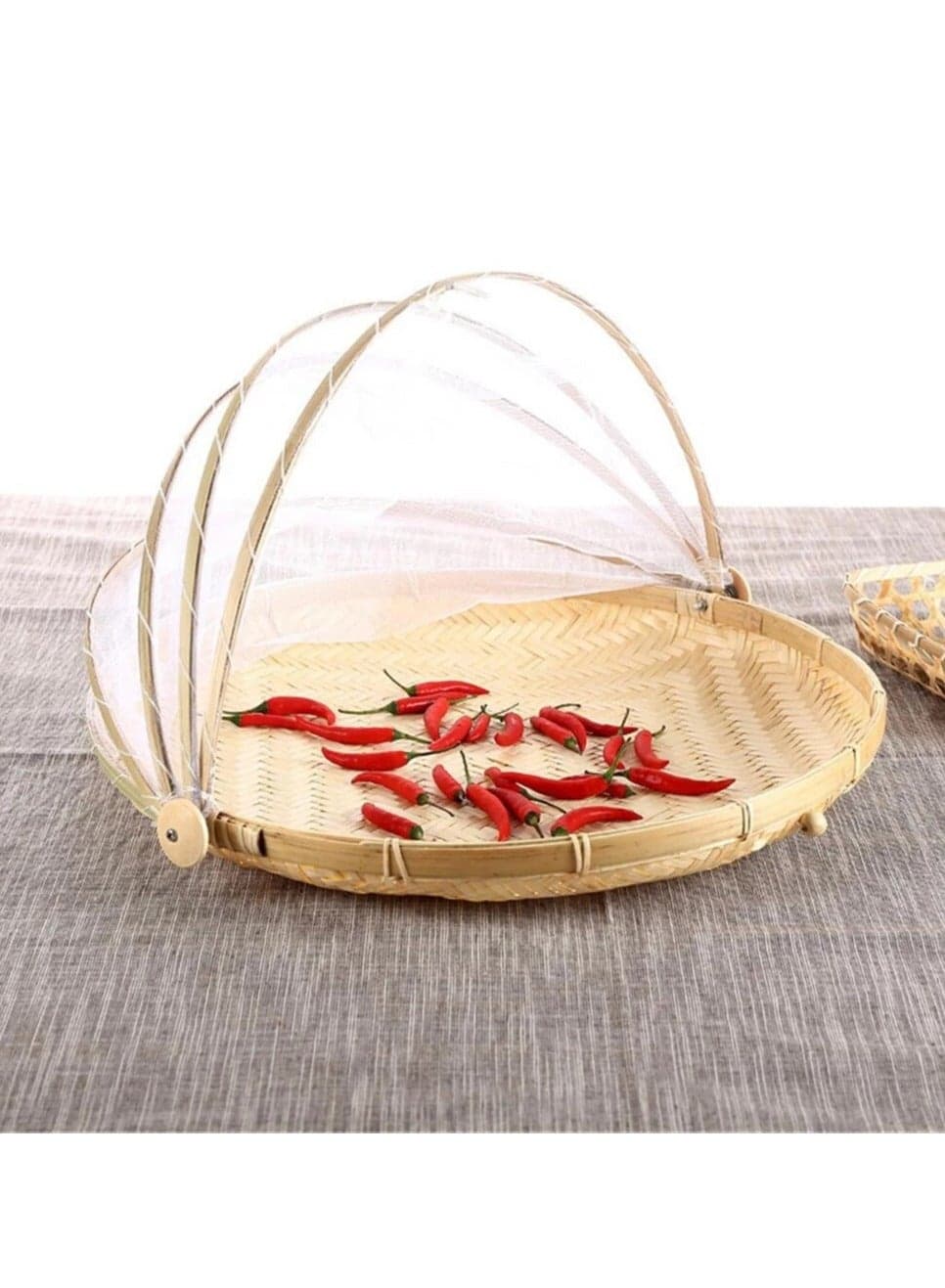 1Pc Shop Food Basket Food Containers Hand Woven Basket Bamboo Bun Holder