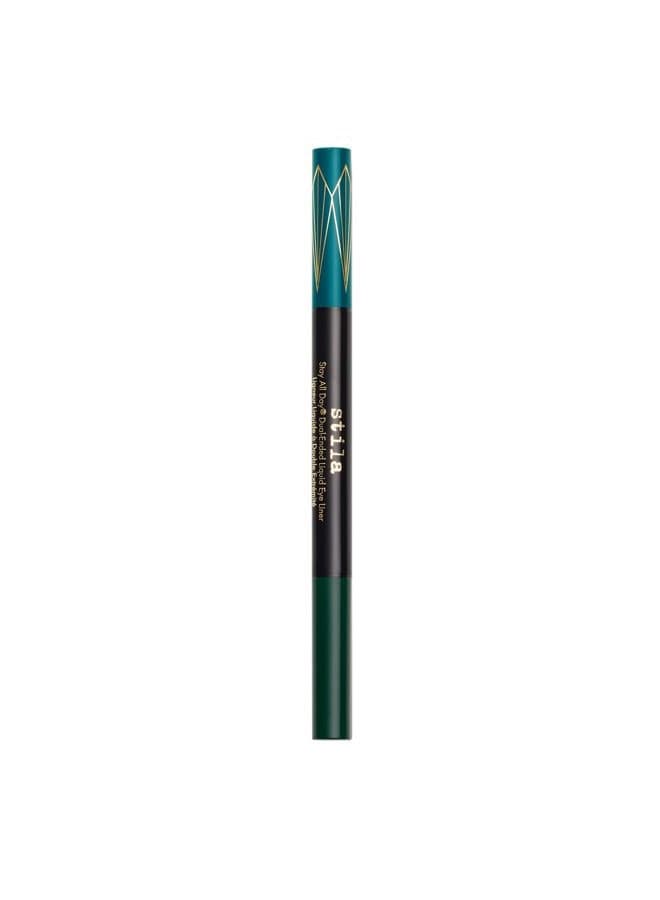 All Day Dual-Ended Liquid Eye Liner, Easy To Use Eyeliner Pen, Smudge & Transfer Proof, Liner Stays On All Day and Night, Goes On Smoothly Without Skipping, Smudging or Pulling - Teal/Vivid Jade