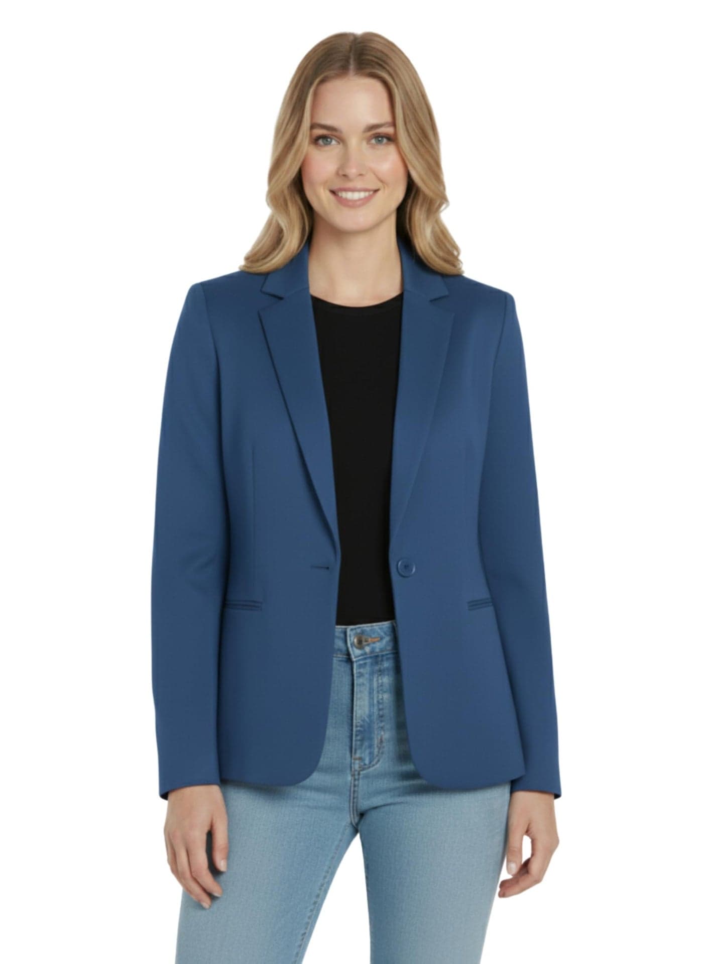 ROCKSY Light Blue Smart Casual Formal Blazer for Women, Regular Fit Stylish Blazer for Women, Size S