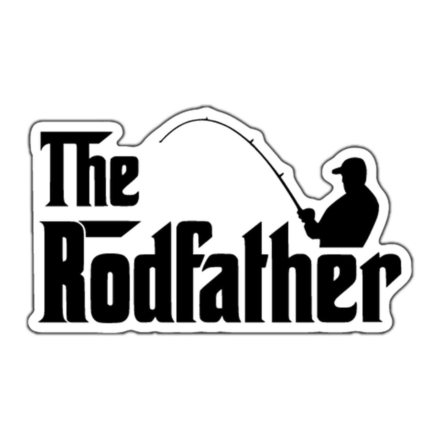 Fishing Rodfather Vinyl Decal Sticker Cars Trucks Walls Vans Windows Laptops Black 55 X 31 Inches KCD1834B