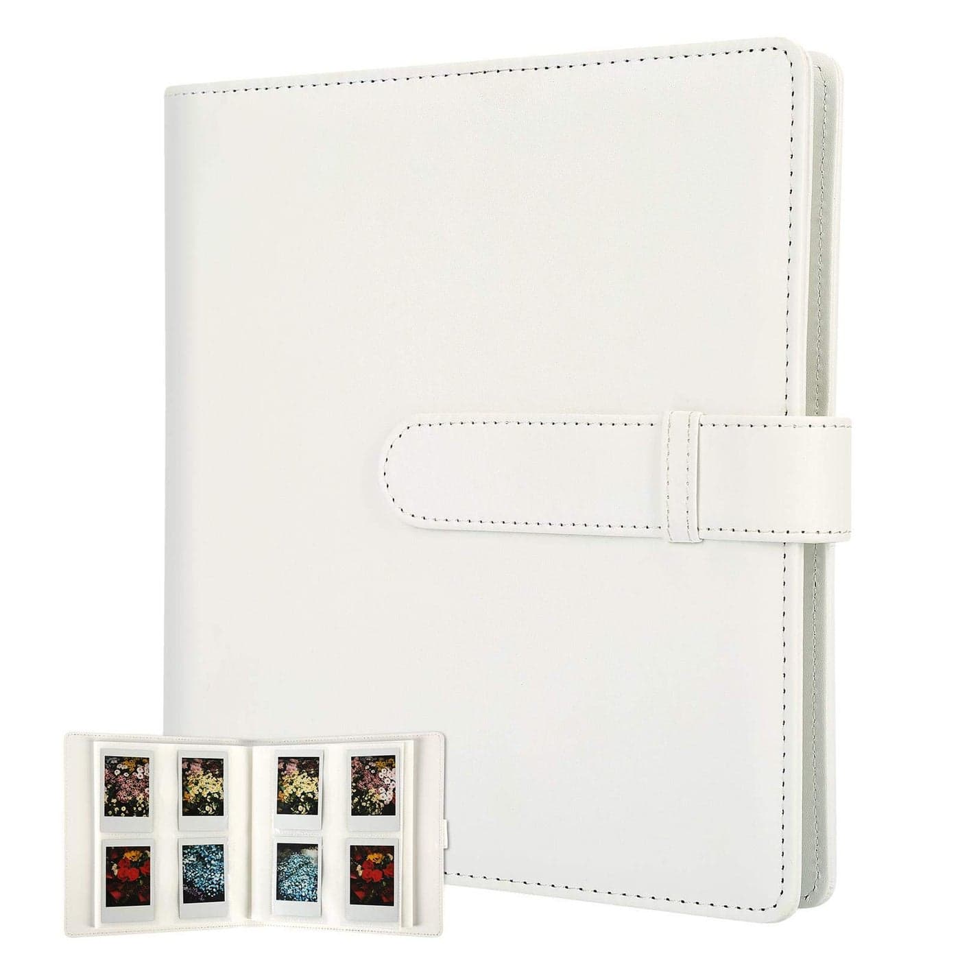 Veicevol 256 Pockets Photo Album for Fujifilm Instax Mini Camera Polaroid Camera Leather Cover Photo Album for Instax Mini 12 11 9 40 90 8 7 Evo LiPlay Instant Camera 2x3 Photo AlbumsWhite