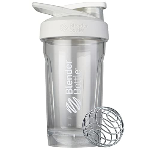 BlenderBottle Sport Shaker Bottle with Wire Whisk, 24-Ounce, White – Protein Shakes & Hydration for Athletes & Fitness Enthusiasts, Easy Mixing, Durable & Lightweight, Lockable Lid