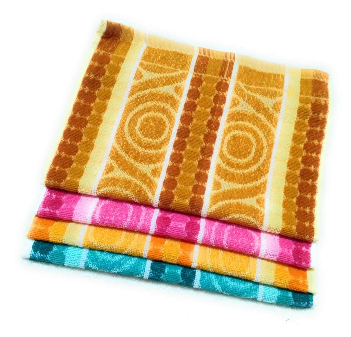 Cotton Colors 300 GSM 4 Piece Cotton Hand Towel Set - Multicolor_D6