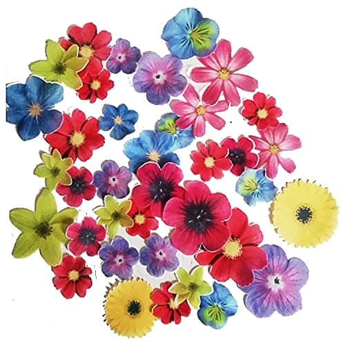 CHOCKACAKE Edible Flowers for Cake Decorating Topper Sunflowers for Cupcakes Drinks Decorations 72pcs