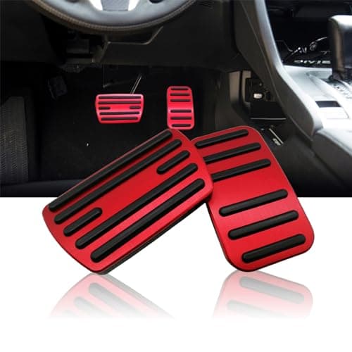 NYZAUTO AntiSlip Performance Foot Pedal Pads kit Compatible withHonda Accord Elysion Odyssey Civic CRV JadeAuto No Drilling Aluminum Brake and Gas Accelerator Pedal Covers Model BRed
