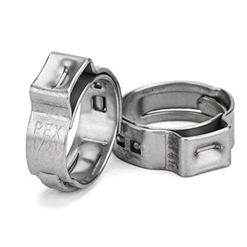 iCrimp 1/2-Inch PEX Stainless Steel Clamp Cinch Rings Crimp Pinch for ASTM F2098,50PCS