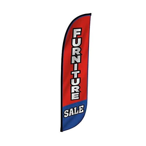 LookOurWay Feather Flag Banner - 12 Feet Tall Advertising Flags for Outside Business and Events Promotion - Swooper Flag Only - Furniture & Mattress Store - Furniture Sale (10M1200058)