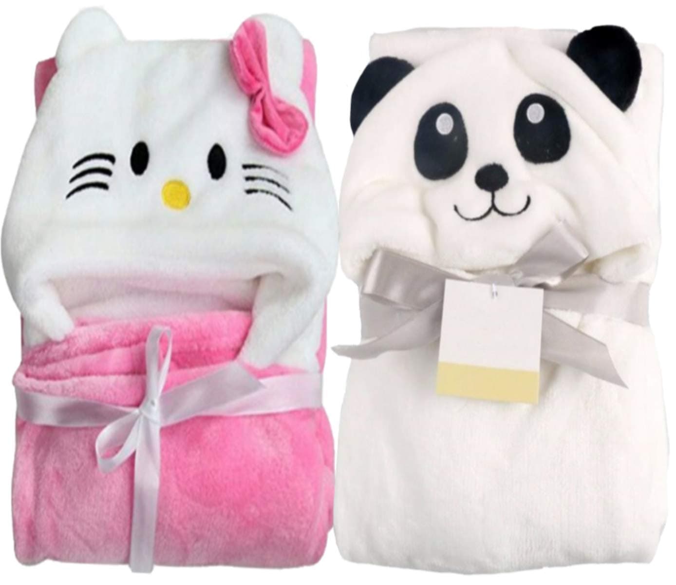 BRANDONN All in 1 Ultrasoft Luxury Hooded Funny Caps Wrapper/Baby Bath Towel/Baby Blanket