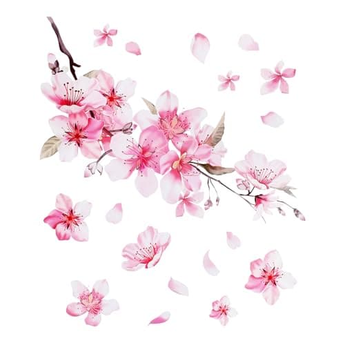 WY Lighting Level Car Stickers for Women Cherry Blossom Vinyl Car Sticker Scratches Stickers Car Decoration Vinyl Waterproof Sticker Decal Car Laptop Wall Window Luggage Bumper Sticker94524cm