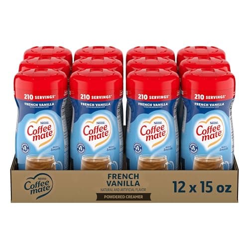 Nestle Coffee mate Coffee Creamer French Vanilla Non Dairy Powder Creamer 15 oz Canister Pack of 12