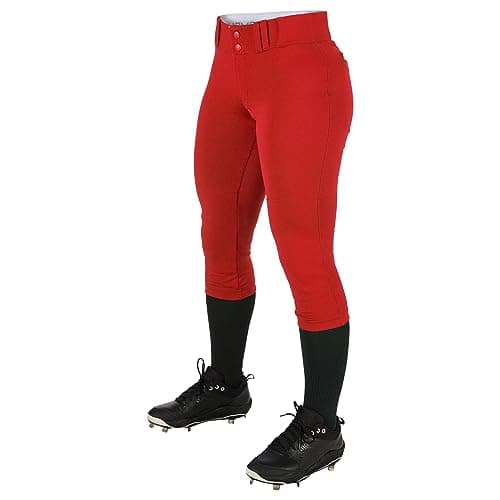 Champro Girls' Standard Low-Rise Softball Pants, Scarlet, X-Large
