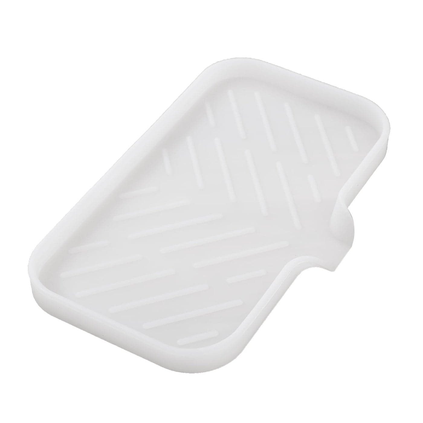 MicoYang Silicone Bathroom Soap Dishes with Drain SpoutBathroom and Kitchen Sink OrganizerSponge HolderDish Soap TrayPerfect for DispenserScrubberBottleCup on Counter Translucent 9653