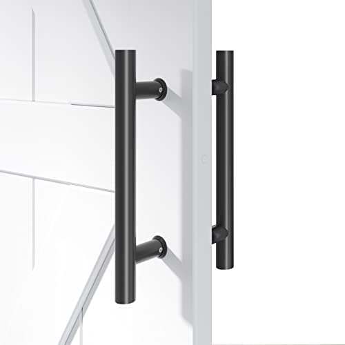 EaseLife 12 Push Pull Door HandleDouble Sided H Shape Sliding Door HandleMatte BlackStainless SteelFit for Glass Door Wooden Door