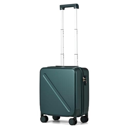 MILADA 16 Inch Underseat Carry On Luggage With Wheels Underseat Carry On Bag Small Suitcase Personal Item Hard Shell Suitcases Mini TSA Approved Carry On Luggage, Blackish Green