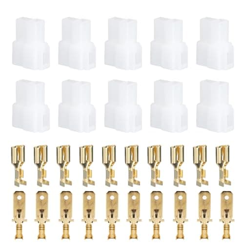 Acouto T-Type Power Plug 2 Pin for Car Radio Cable Connectors Automotive Electrical T Shape Wire Connector Male Female Socket Plug and Pin for FT-7800R FT-8800R FT-8900R